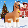 DomKom 9FT Clydesdale Horse Inflatables Christmas Spring, Farm Ranch Giant Blow up Animals Cute, Decorations