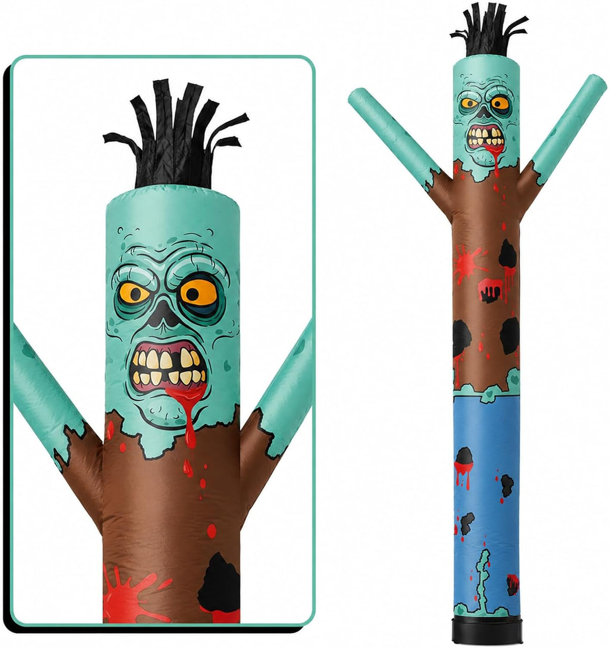 GOODENY 20FT Tall Halloween Inflatable Tube Man Zombie Wacky Wavy Dancing Guy (18''Diameter) for Outdoor
