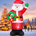 Danxilu 14FT Christmas Inflatable Santa with Wreath Outdoor Decoration / Built-in Bright LED Lights, Fast