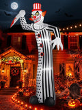 zukakii 12Ft Giant Halloween Inflatables Creepy Clown, Huge Halloween Decorations Outdoor Blow Up Yard