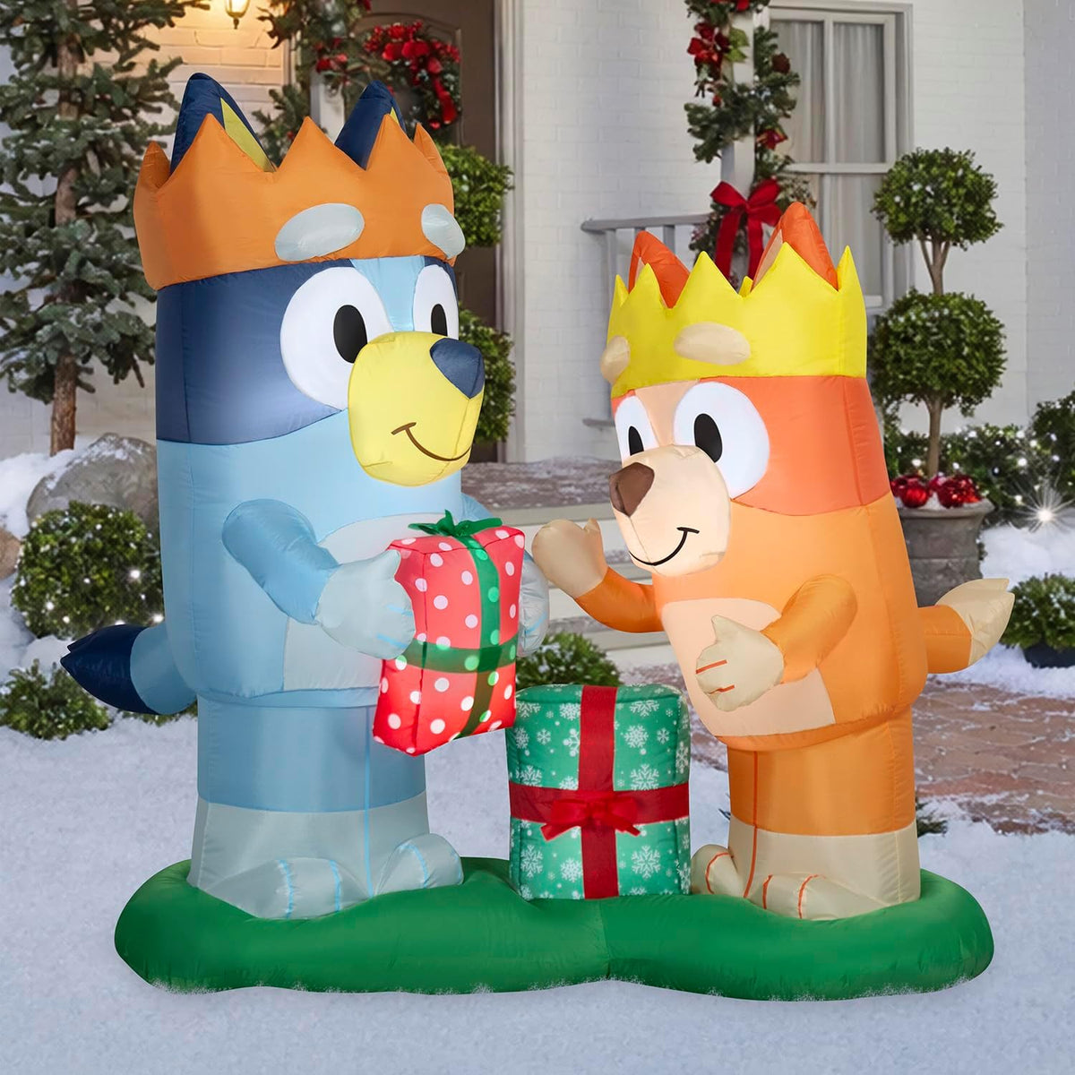 Gemmy AIRBLOWN® Inflatable – THE Original Blow UP Holiday Decor 6 FT Bluey and Bingo Christmas Inflatables