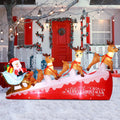 9 ft Wide Christmas Inflatables Decorations Merry Christmas Inflatable Santa Claus Reindeer on Sleigh with