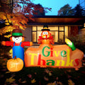 CAMULAND 8Ft Autumn Outdoor Built-in LED Inflatable Scarecrow & Turkey / hanksgiving Inflatable Decorations,