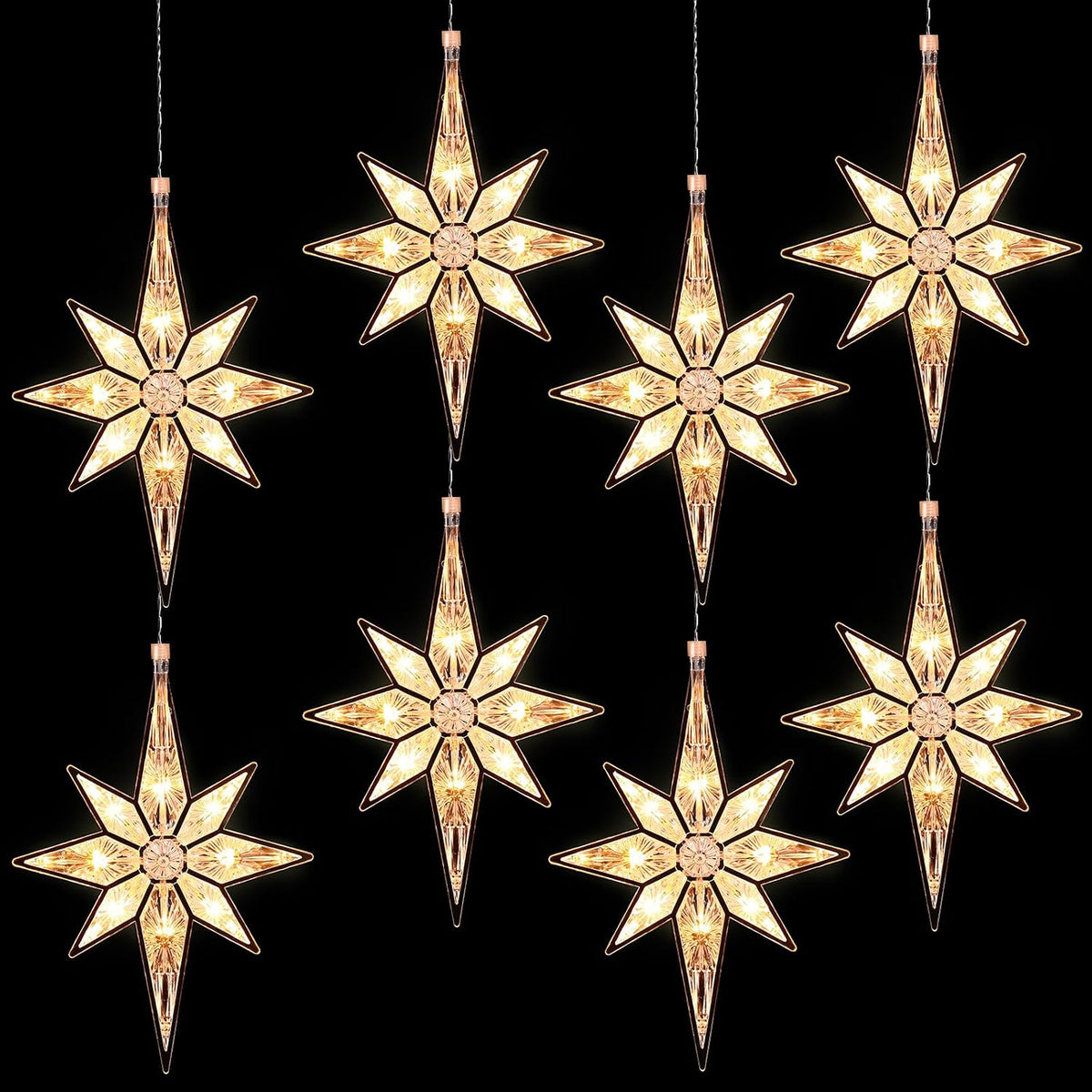 Mudder 10.8 Inch Christmas Window Star Lights Large Hanging Bethlehem Star Tree Topper Decoration Christmas