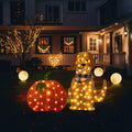 Glitzhome Fall Lighted Outdoor Decor, 47" H 2.5D Labrador Pumpkin Display with 90 Warm White LED Lights,