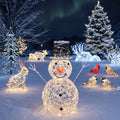 Glooglitter Christmas Snowman Outdoor Decoration Lighted Metal Wire / 3D Snowman 23.62 Inch, with 16.4ft LED