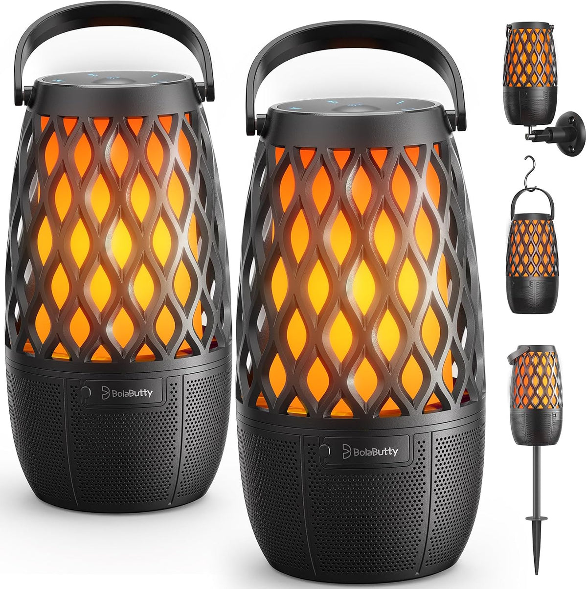 Outdoor Speakers with Lights, Gifts for Men Women, IPX5 Waterproof, 2 Pack / 20W HD Sound, Wireless Multi-S