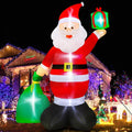 14FT Christmas Santa Inflatables, Giant Inflatable Santa with Bag, Blow Up Christmas Santa Claus with 6pcs