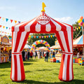 YINOSUNDAY 10ft Circus Inflatables Arch Carnival Circus Party Decoration / Red and White Striped Inflatable