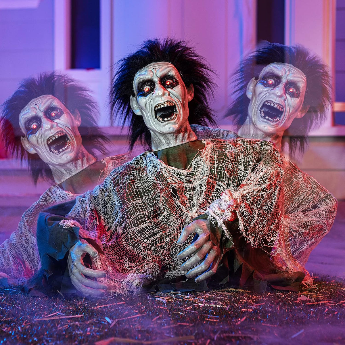 JOYIN Halloween Outdoor Decoration Zombie Groundbreaker, Animatronics Zombie Props Halloween Outside Decor,